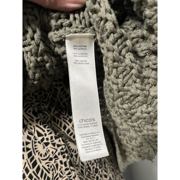 Chico’s Sleeveless Textured Open Front Vest Womens Size 1 (Medium/8) Lagenlook - Picture 6 of 6